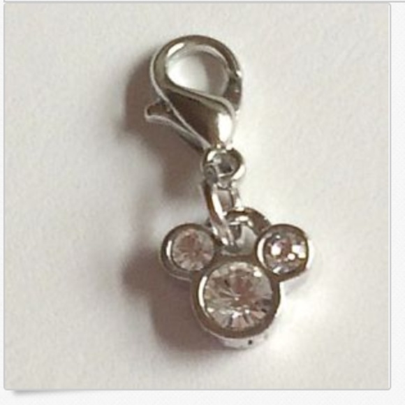 Disney Austrian Crystal Mickey Mouse Ears Charm Vintage Disneyana Signed Silver - Picture 5 of 9